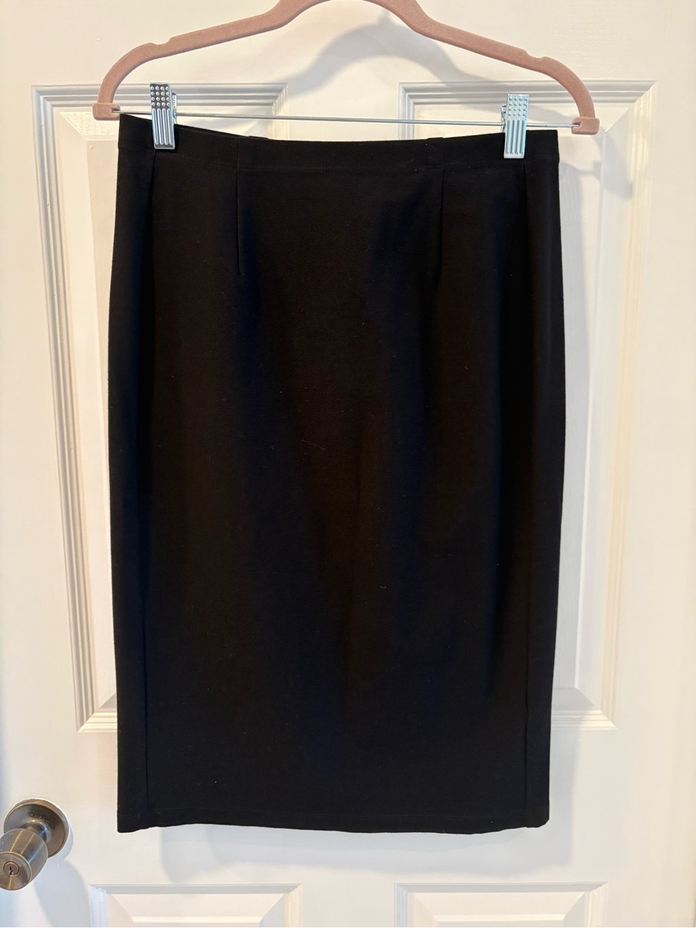 Eileen Fisher Black Ponte Knit Pencil Skirt